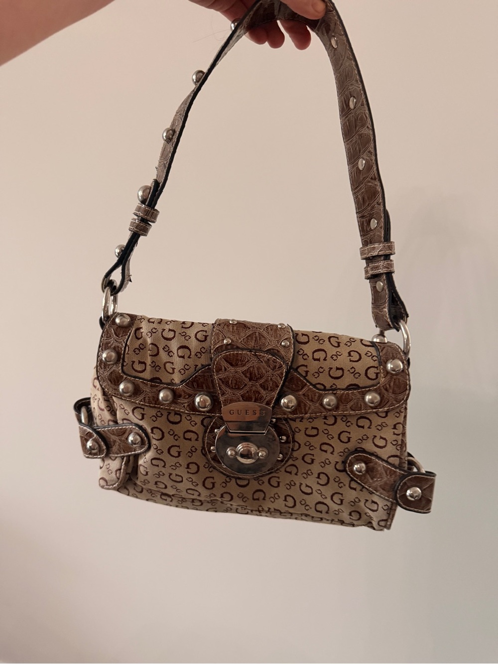 Vintage Y2K GUESS Monogram Shoulder Bag